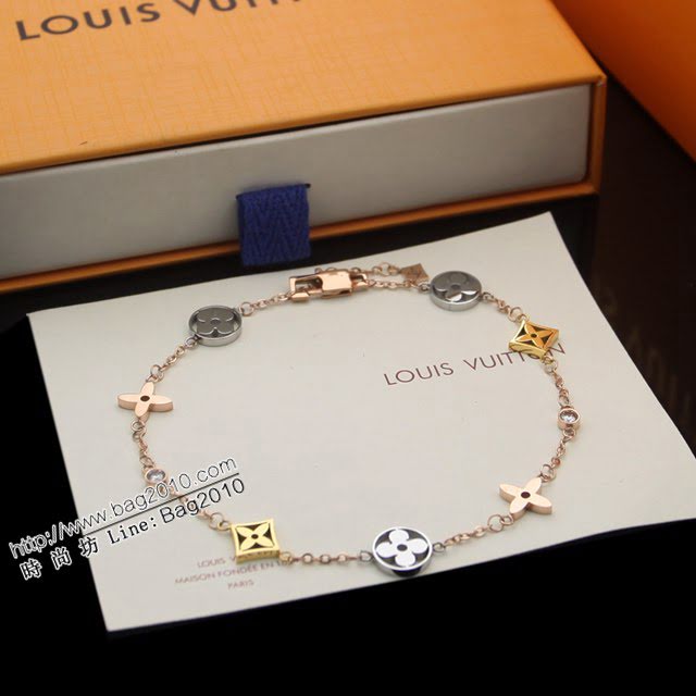Louis Vuitton新款飾品 路易威登多花三色手鏈 LV女款手鏈  lv間色手鏈  zglv1879